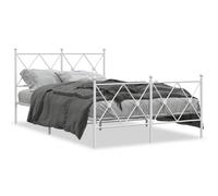 Berkfield Home Metal Bed Frame without Mattress with Footboard White 120x200cm | Size: Small Double Berkfield Home White Small Double