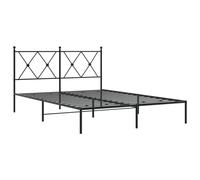 Berkfield Home Metal Bed Frame without Mattress with Headboard Black 140x190cm | Size: 140x190 cm Berkfield Home Black 140x190 cm