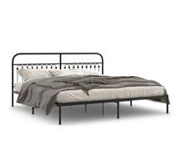 Berkfield Home Metal Bed Frame without Mattress with Headboard Black 193x203cm | Size: 193x203 cm Berkfield Home Black 193x203 cm
