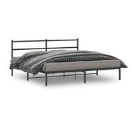 Berkfield Home Metal Bed Frame without Mattress with Headboard Black 193x203cm | Size: 193x203 cm Berkfield Home Black 193x203 cm