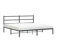 Berkfield Home Metal Bed Frame without Mattress with Headboard Black 193x203cm | Size: 193x203 cm Berkfield Home Black 193x203 cm