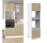 Berkfield Home Microwave Cabinet Lyon Sonoma Oak 60x57x207 cm Engineered Wood in Brown | Size: 60 x 57 x 207 cm Berkfield Home Brown 60 x 57 x 207 cm