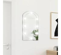 Berkfield Home Mirror with LED Lights 70x40 cm Glass Arch in Silver Berkfield Home Silver 70x40 cm