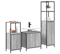 Berkfield Home Modern 3 Piece Bathroom Furniture Set in Grey Sonoma Engineered Wood Berkfield Home Grey