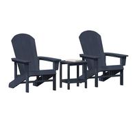 Berkfield Home Modern 3 Piece Garden Lounge Set Navy Blue HDPE Berkfield Home Navy