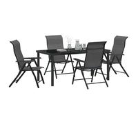 Berkfield Home Modern 5 Piece Garden Dining Set Grey Poly Rattan Berkfield Home Grey
