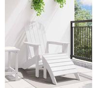 Berkfield Home Modern Adirondack Chair with Footrest White HDPE Berkfield Home White