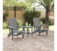 Berkfield Home Modern Adirondack Chairs 2 pcs Light Grey 74x82x90 cm HDPE | Size: 74 x 82 x 90 cm Berkfield Home Light Grey 74 x 82 x 90 cm