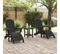 Berkfield Home Modern Adirondack Chairs with Footrests 2 pcs Black HDPE Berkfield Home Black