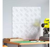 Berkfield Home Modern Aluminium Checker Plates 4 pcs Anti-Slip 30x30 cm in Silver | Size: Medium Berkfield Home Silver Medium