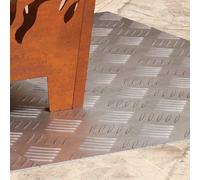 Berkfield Home Modern Aluminum Checker Plates 2 pcs Anti-Slip 70x50 cm in Silver | Size: Medium Berkfield Home Silver Medium