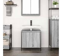 Berkfield Home Modern Bathroom Basin Cabinet Grey Sonoma 60x34.5x60 cm Berkfield Home Grey 60x34.5x60 cm