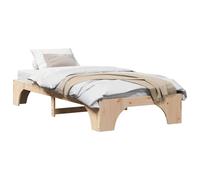 Berkfield Home Modern Bed Frame Natural Wood Solid Pine wood Single Durable in Light Tan Berkfield Home Light Tan