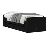 Berkfield Home Modern Bed Frame with Drawers without Mattress Black 90x190 cm Single Berkfield Home Black Single