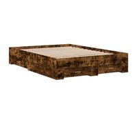 Berkfield Home Modern Bed Frame with Drawers without Mattress Smoked Oak 140x190 cm in Brown Berkfield Home Brown 140x190 cm