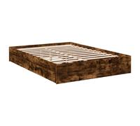 Berkfield Home Modern Bed Frame with Drawers without Mattress Smoked Oak 140x200 cm in Brown Berkfield Home Brown 140x200 cm
