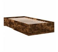 Berkfield Home Modern Bed Frame with Drawers without Mattress Smoked Oak 90x200 cm in Brown Berkfield Home Brown 90x200 cm