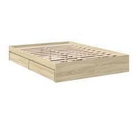 Berkfield Home Modern Bed Frame with Drawers without Mattress Sonoma Oak 140x200 cm in Light Brown Berkfield Home Light Brown 140x200 cm