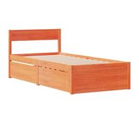 Berkfield Home Modern Bed Frame without Mattress Wax Brown 90x190 cm Single Soli Berkfield Home Brown Single