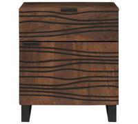 Berkfield Home Modern Bedside Cabinet 50x33x60 cm Solid Wood Walnut in Brown | Size: 50 x 33 x 60 cm Berkfield Home Brown 50 x 33 x 60 cm