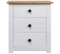 Berkfield Home Modern Bedside Cabinet White 46x40x57 cm Pinewood Panama Range | Size: 46 x 40 x 57 cm Berkfield Home White 46 x 40 x 57 cm