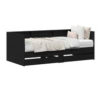 Berkfield Home Modern Black Oak Daybed with Drawers Black oak Engineered wood Berkfield Home Black