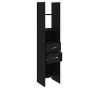 Berkfield Home Modern Book Cabinet Black 40x35x180 cm Engineered Wood | Size: 40 x 35 x 180 cm Berkfield Home Black 40 x 35 x 180 cm