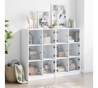 Berkfield Home Modern Bookcase with Doors White 136x37x109 cm Engineered Wood | Size: 136 x 37 x 109 cm Berkfield Home White 136 x 37 x 109 cm