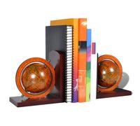 Berkfield Home Modern Bookstand World Map Globe Bookend Classic A Pair in Brown Berkfield Home Brown