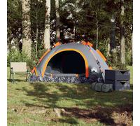 Berkfield Home Modern Camping Tent 2-Person Grey & Orange Quick Release Berkfield Home Grey