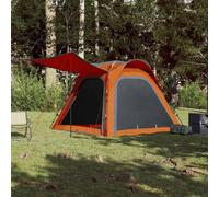Berkfield Home Modern Camping Tent 4-Person Grey & Orange Quick Release Waterproof Berkfield Home Orange