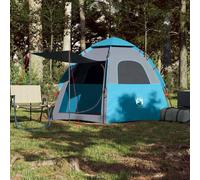 Berkfield Home Modern Camping Tent Cabin 4-Person Blue Quick Release Berkfield Home Blue