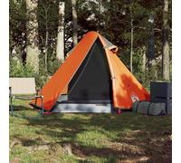Berkfield Home Modern Camping Tent Dome 2-Person Grey & Orange Waterproof Berkfield Home Orange