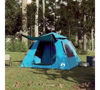 Berkfield Home Modern Camping Tent Dome 4-Person Blue Quick Release Berkfield Home Blue