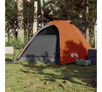 Berkfield Home Modern Camping Tent Dome 4-Person Grey & Orange Waterproof Berkfield Home Orange