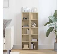 Berkfield Home Modern CD Cabinets 2 pcs Sonoma Oak 21x16x93.5 cm Engineered Wood in Light Brown Berkfield Home Light Brown 21x16x93.5 cm