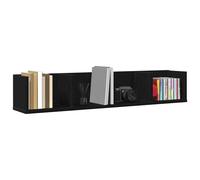 Berkfield Home Modern CD Wall Shelf Black Oak 100x18x18 cm Engineered Wood | Size: 100 x 18 x 18 cm Berkfield Home Black 100 x 18 x 18 cm