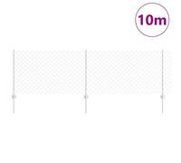 Berkfield Home Modern Chain Link Fence with 10 U Posts Silver 0.8x10 m Steel Berkfield Home Silver