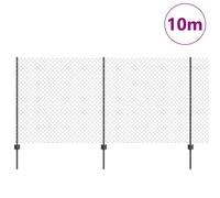 Berkfield Home Modern Chain Link Fence with 20 U Posts Grey 1.2x10 m Steel Berkfield Home Grey