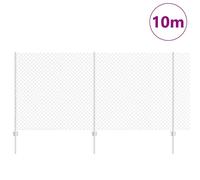 Berkfield Home Modern Chain Link Fence with 20 U Posts Silver 1.2x10 m Steel Berkfield Home Silver