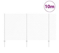 Berkfield Home Modern Chain Link Fence with 20 U Posts Silver 1.4x10 m Steel Berkfield Home Silver