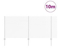 Berkfield Home Modern Chain Link Fence with 20 U Posts Silver 1x10 m Steel Berkfield Home Silver