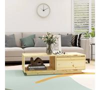 Berkfield Home Modern Coffee Table 110x50x33.5 cm Solid Firwood in Light Brown Berkfield Home Light Brown 110x50x33.5 cm
