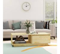 Berkfield Home Modern Coffee Table 110x50x33.5 cm Solid Pinewood in Natural Berkfield Home Natural 110x50x33.5 cm