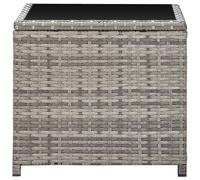 Berkfield Home Modern Coffee Table Grey 45x45x40 cm Poly Rattan & Glass | Size: 45 x 45 x 40 cm Berkfield Home Grey 45 x 45 x 40 cm