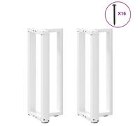 Berkfield Home Modern Console Table Legs T-Shaped¬†2 pcs White 25x28x(72-73) cm Steel Berkfield Home White