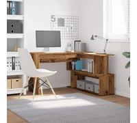 Berkfield Home Modern Corner Desk Old Wood 200.5x50x76 cm Engineered Wood in Brown Berkfield Home Brown 200.5x50x76 cm