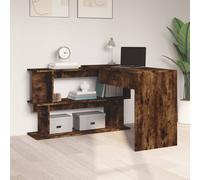 Berkfield Home Modern Corner Desk Smoked Oak 200x50x76 cm Engineered Wood in Brown | Size: 200 x 50 x 76 cm Berkfield Home Brown 200 x 50 x 76 cm