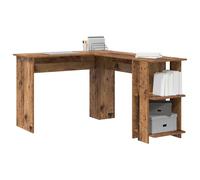 Berkfield Home Modern Corner Desk with Storage Old Wood 140x113, 5x75cm in Brown | Size: 5x75 cm Berkfield Home Brown 5x75 cm