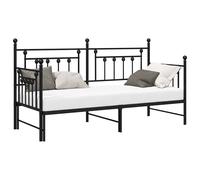 Berkfield Home Modern Daybed Frame with Trundle Black 75x190 cm Steel Berkfield Home Black 75x190 cm
